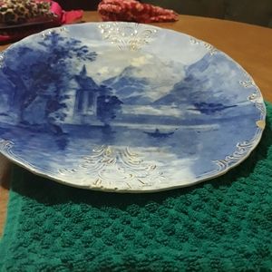Blue J&C Meakin Plate w/a small chip